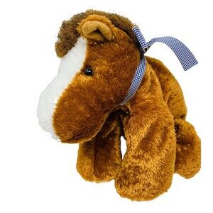 Mary Meyer Flip Flops Plush Hillary Horse Brown White Beanbag Stuffed Animal 13"